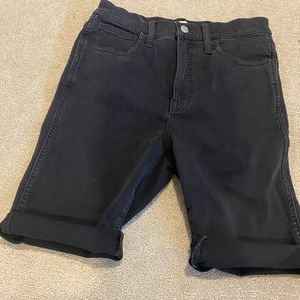 Madewell Long Black Denim Shorts